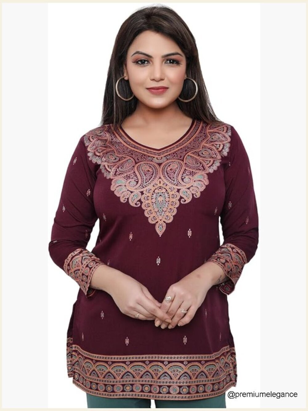 Short Kurti Indian Tunic Top Printed Kurta Women's